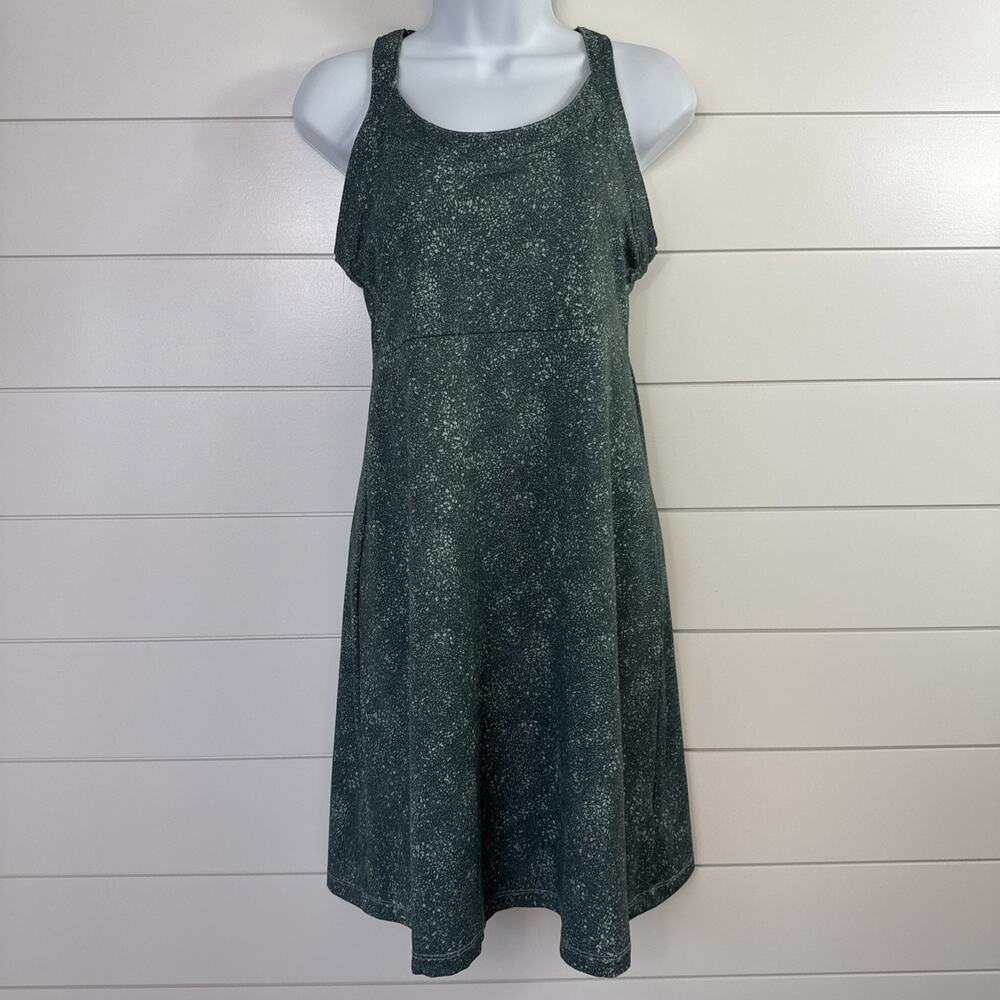 Columbia Hiking Activewear Casual Dress Sleeveless Green Pattern sz XS
